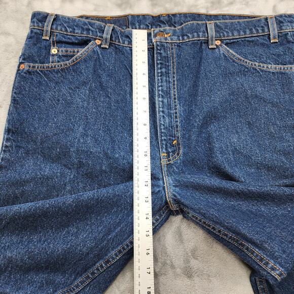 Vintage 90s Levi’s Jeans Mens W42 L30 Dark Wash Orange Tab 517 Bootcut Western - Picture 9 of 12